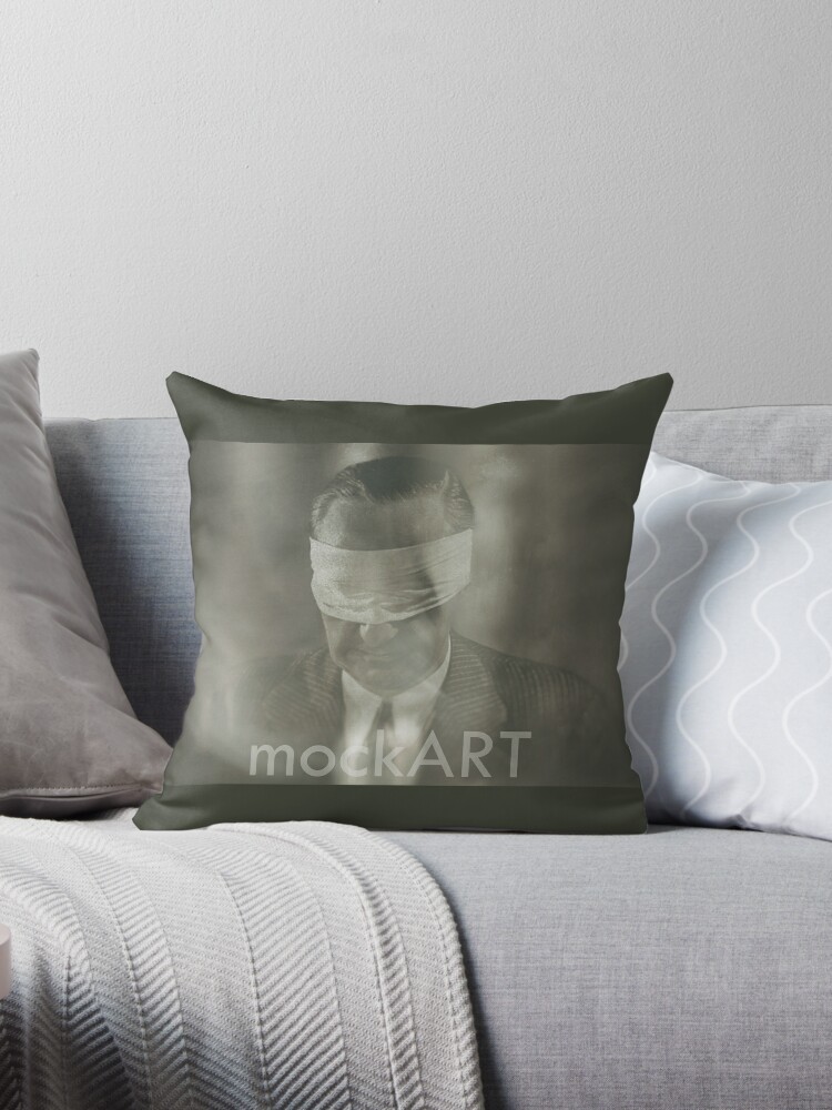 Thumbnail 1 of 3, Throw Pillow, mockART - Blind Man designed and sold by mockART.