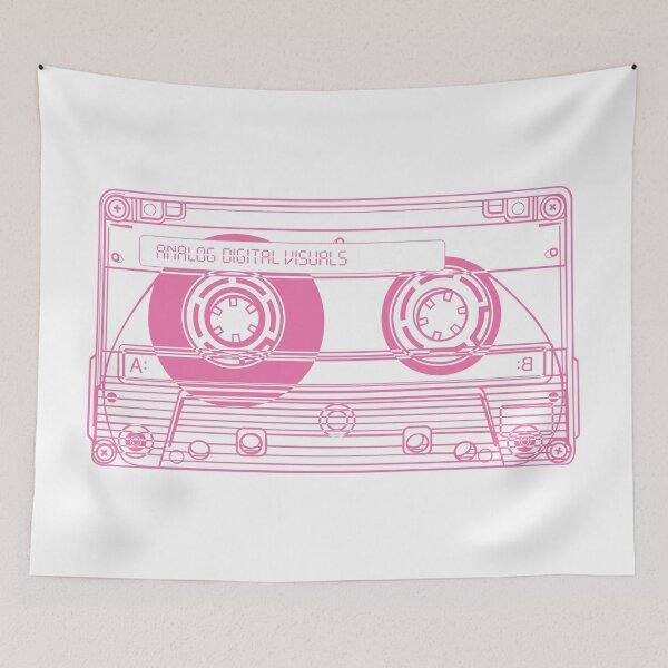 Item preview, Cassette Tape Graphic (Blush Red Lines) Analog / Music designed and sold by analogdigitalvz.