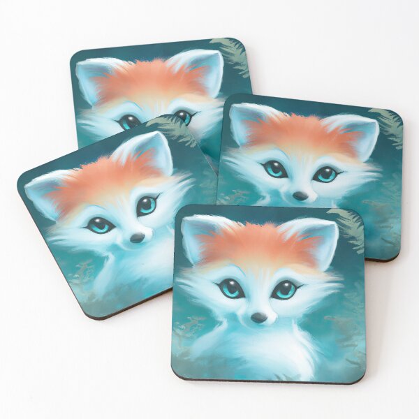 Item preview, Fox Cute hiding in the cold winter foliage designed and sold by phillipbooth.
