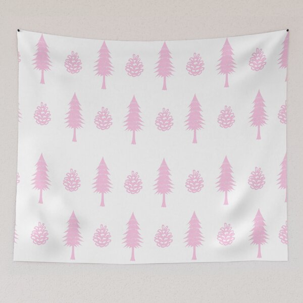 Item preview, Pine Trees, Pinecones, Pink, Large Pattern designed and sold by SpruceGooseCo.