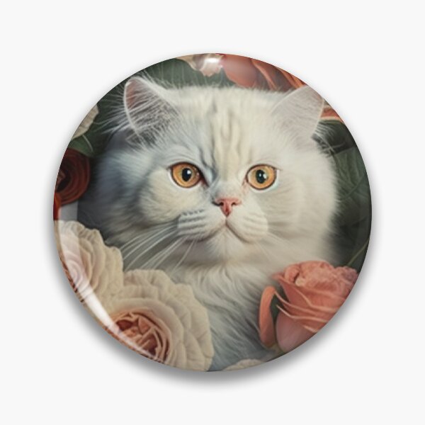 Item preview, A White Cat in Heart of roses description designed and sold by BISJOU.