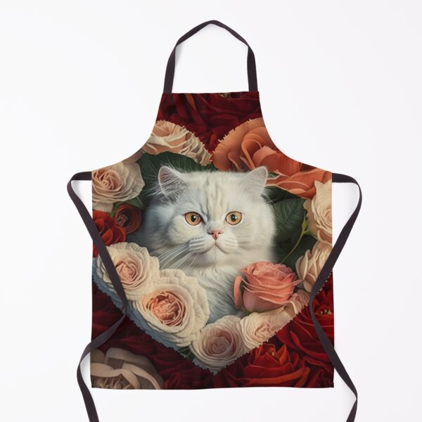 Item preview, A White Cat in Heart of roses description designed and sold by BISJOU.