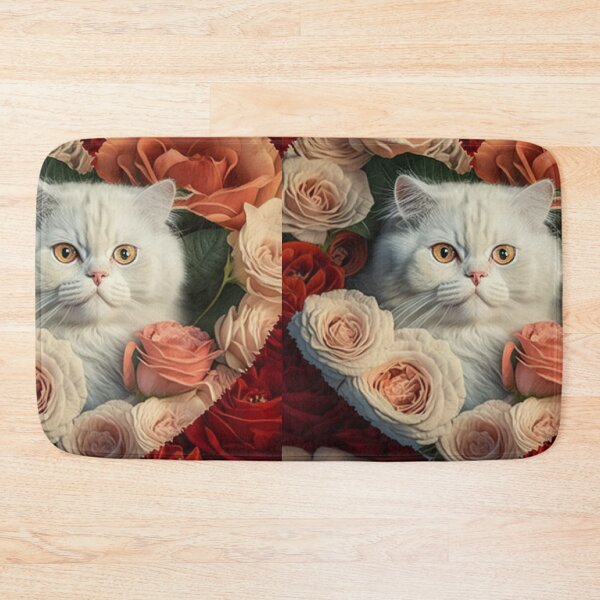 Item preview, A White Cat in Heart of roses description designed and sold by BISJOU.