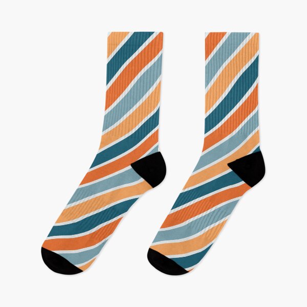 Item preview, Blue and orange diagonal retro style stripes designed and sold by BattaAnastasia.