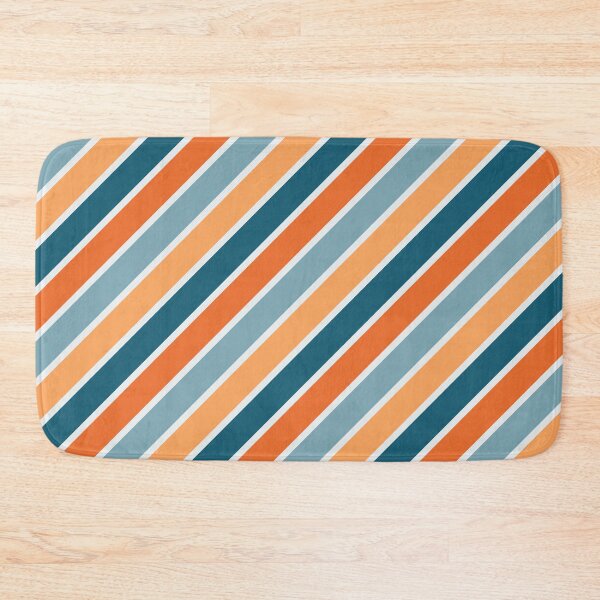 Item preview, Blue and orange diagonal retro style stripes designed and sold by BattaAnastasia.