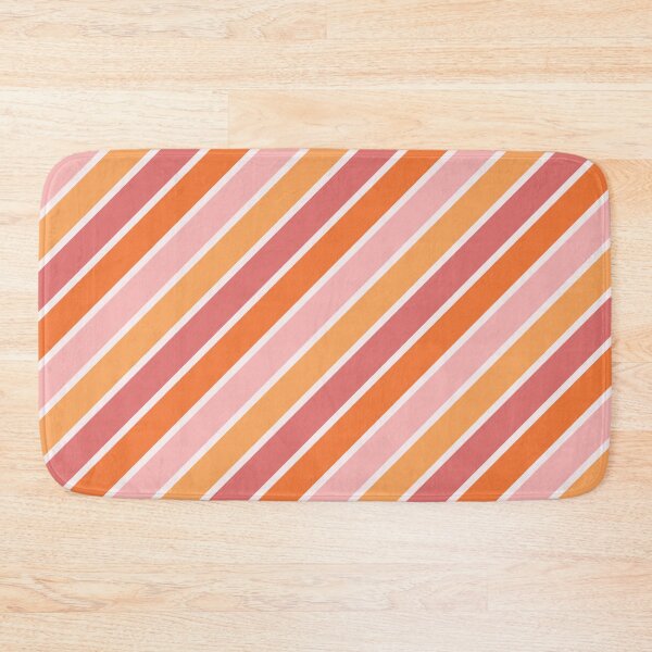 Item preview, Pink and orange diagonal retro style stripes designed and sold by BattaAnastasia.