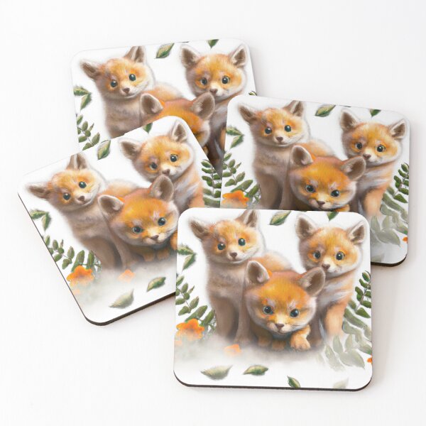 Item preview, Fox Cubs Huddled Together | Fox Illustration | Fox Watercolor Drawing designed and sold by phillipbooth.