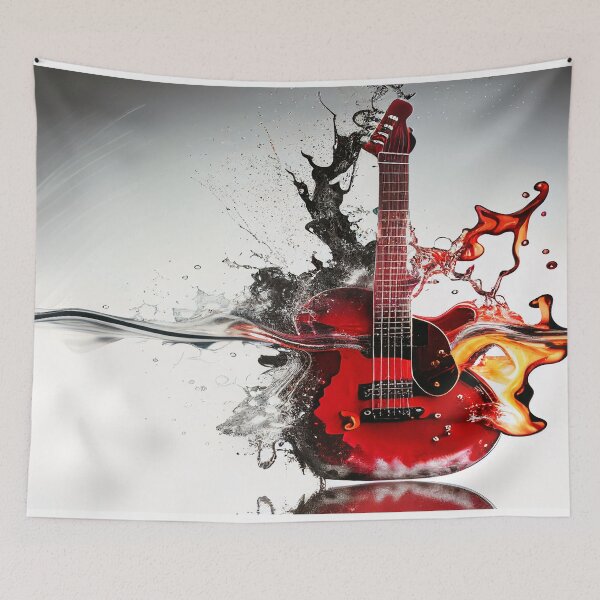 Item preview, Commercial Guitar Art With Water and Flames designed and sold by Unwind-Art-Work.