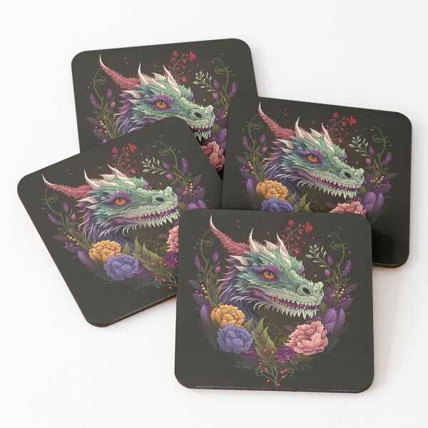 Item preview, Beautiful dragon with flowers designed and sold by Maryberry96.