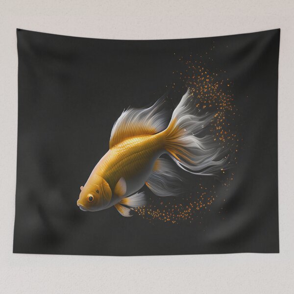 Item preview, Goldfish Canva, Orange Fish Wall Art, Sea Painting, Vibrant Artwork, Ocean mural designed and sold by Animal  Masterpieces.