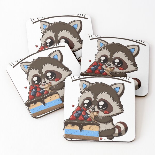 Item preview, Cute kawaii raccoon cake lover designed and sold by yabutatu.