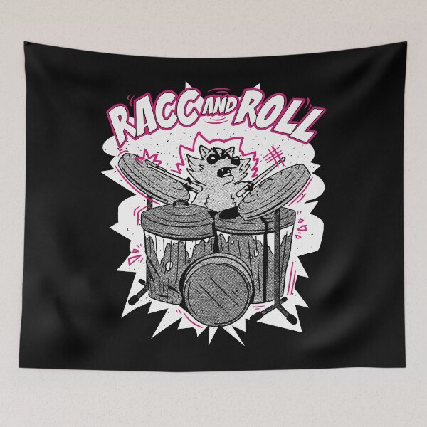 Item preview, Racc And Roll - Raccoon Plays Drums designed and sold by Shirtey.