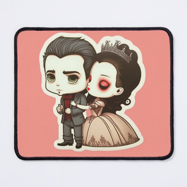 Item preview, cute sweet spooky vampire victorian wedding couple designed and sold by LuckyRonin.