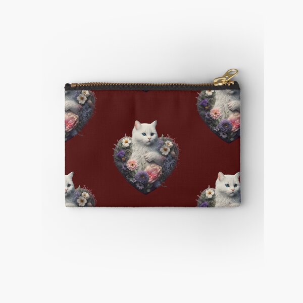 Item preview, A White Cat in Heart of roses  designed and sold by BISJOU.