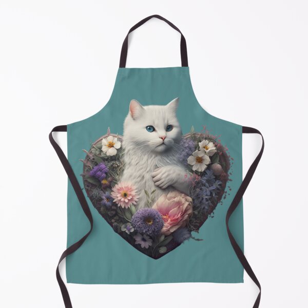 Item preview, A White Cat in Heart of roses designed and sold by BISJOU.
