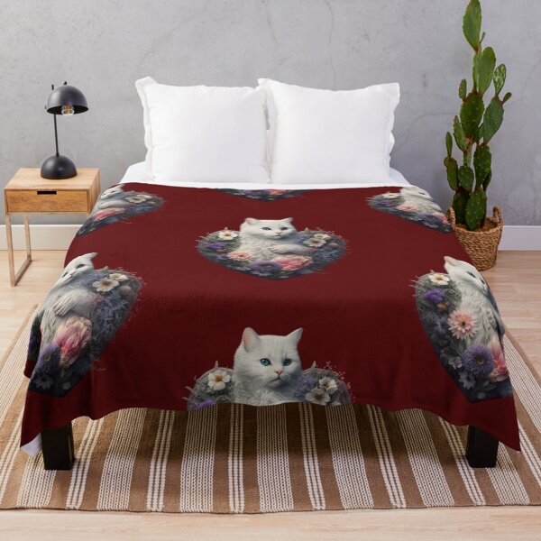 Item preview, A White Cat in Heart of roses designed and sold by BISJOU.