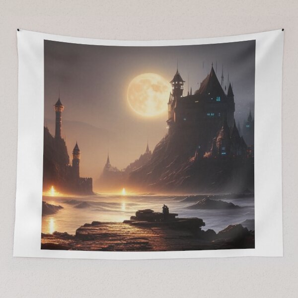 Item preview, Moon-Lit Castle designed and sold by Verdant Rose Studio.
