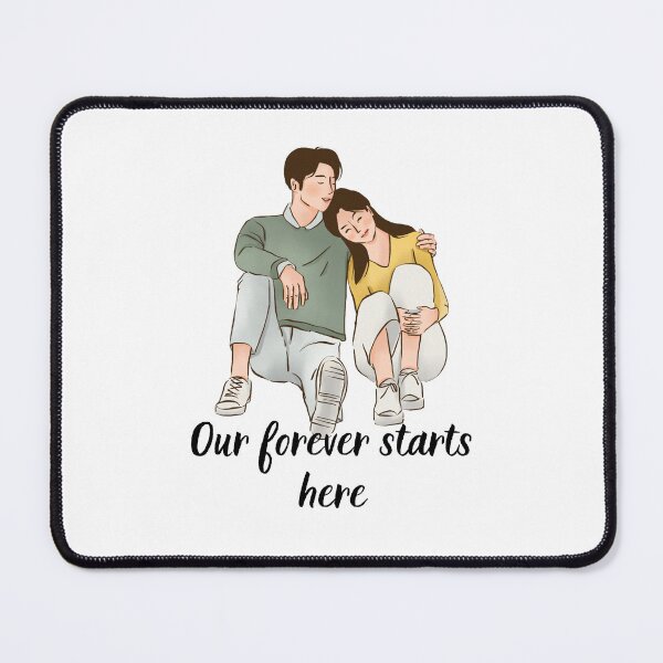 Item preview, "Our forever starts here" - Newly engaged couple, Leveled Up To Fiance, Soon To Be Weds designed and sold by craftymilenials.