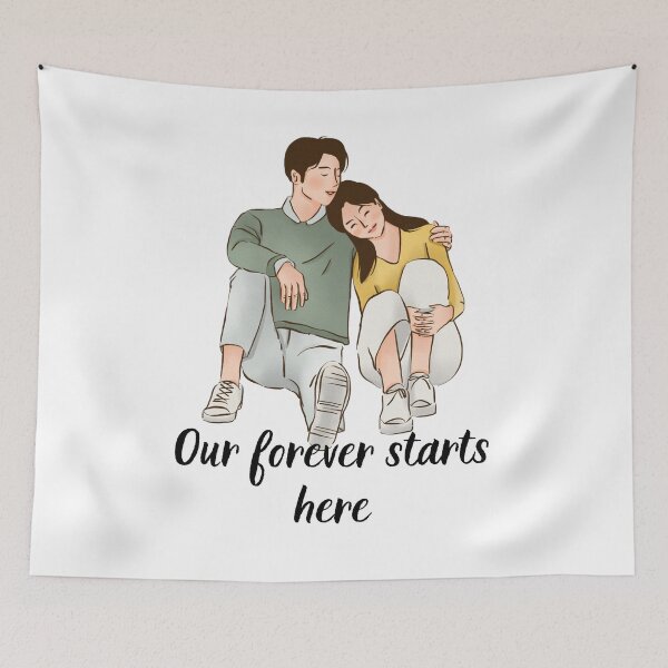 Item preview, "Our forever starts here"  - Newly engaged couple, Leveled Up To Fiance, Soon To Be Weds designed and sold by craftymilenials.
