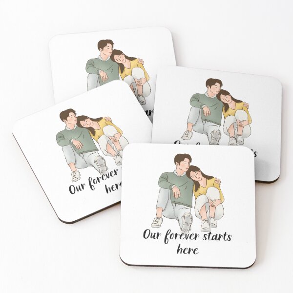 Item preview, "Our forever starts here"  - Newly engaged couple, Leveled Up To Fiance, Soon To Be Weds designed and sold by craftymilenials.