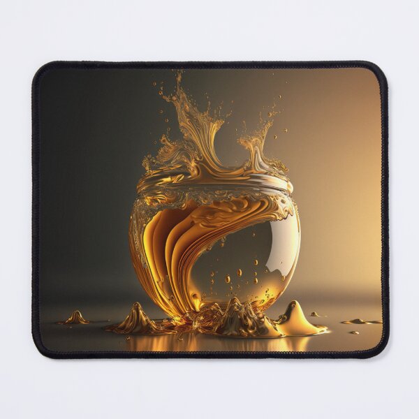 Item preview, AI Generated Futuristic Gold Droplet Explosions: Experience the allure of AI art without human intervention designed and sold by Globuwear.