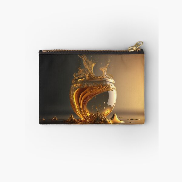 Item preview, AI Generated Futuristic Gold Droplet Explosions: Experience the allure of AI art without human intervention designed and sold by Globuwear.