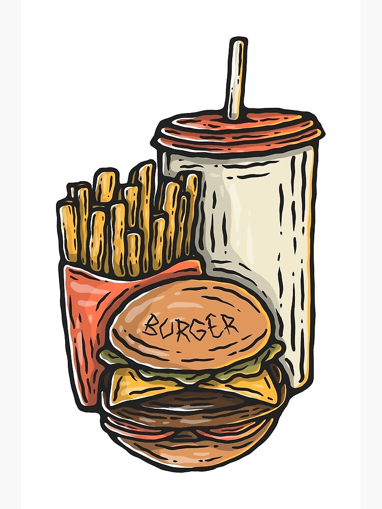 Burger, soda and fries | Poster