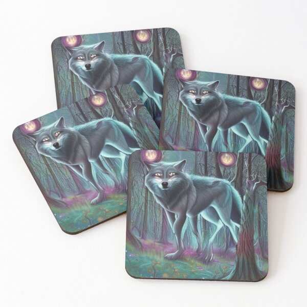 Item preview, Haunted Wolf in a Forest. Spooky Wolf, Creepy Wolf. Creepy Dog. designed and sold by Doggymadness.
