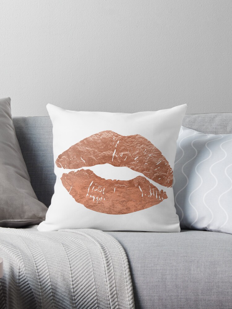 Gold lips clearance pillow