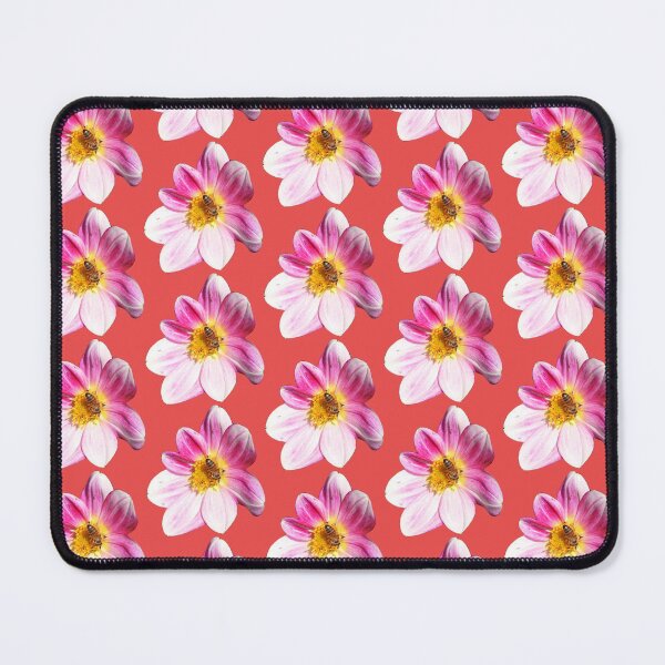 Item preview, Pattern - bee on flower - red background designed and sold by DrAgonPhotos.