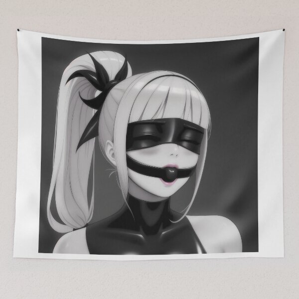 Item preview, Hentai Girl Gagged and Blindfolded Dark Background designed and sold by bnm008.