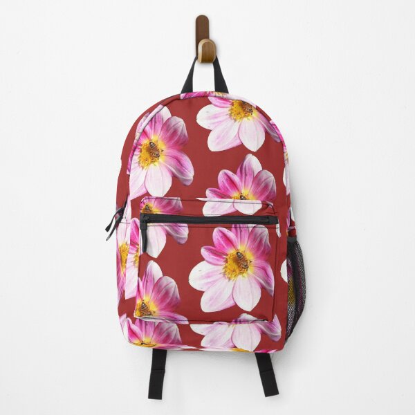 Item preview, Pattern - Bee on flower - Dark red background designed and sold by DrAgonPhotos.