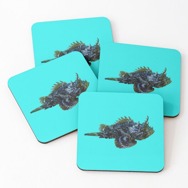 Item preview, Fluorescent blue color Pop art style Scorpionfish designed and sold by Czechmrmaidwrld.