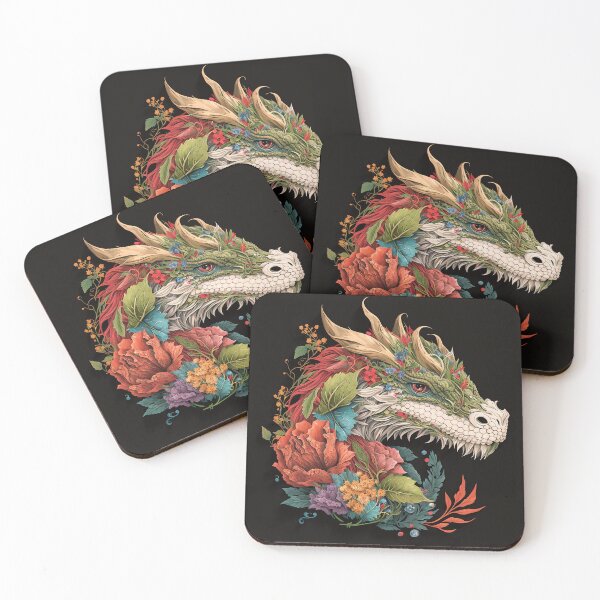 Item preview, Beautiful dragon with flowers designed and sold by Maryberry96.