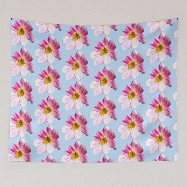 Item preview, Pattern - bee on flower - light blue background designed and sold by DrAgonPhotos.