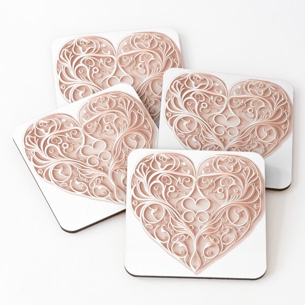 Item preview, Rose Gold Romance: Filigree Heart Print for Love-filled Walls and Tees II designed and sold by thearttist.