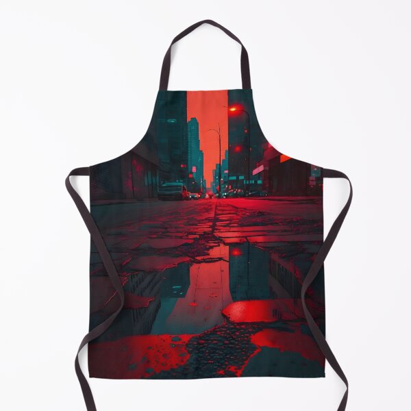 Item preview, The Hypnotic Glow of Red Neon Dancing on Cyberpunk City Streets designed and sold by Digital-Dreamer.