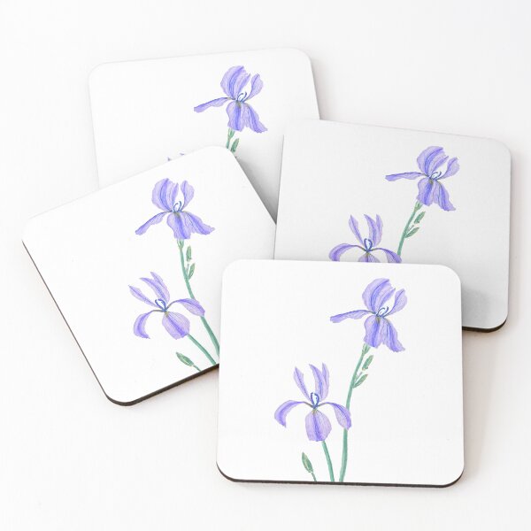 Item preview, hand painted two elegant purple iris watercolor  designed and sold by ColorandColor.