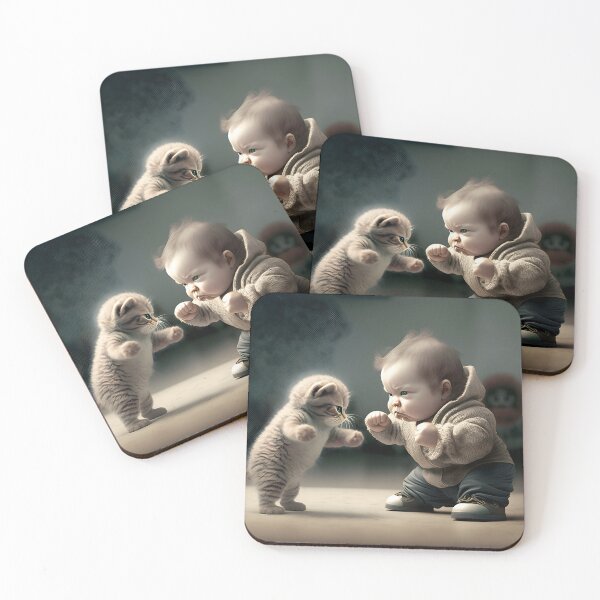 Item preview, Furry Friends: A Battle of Wits Between a Kitten and an Infant designed and sold by Digital-Dreamer.