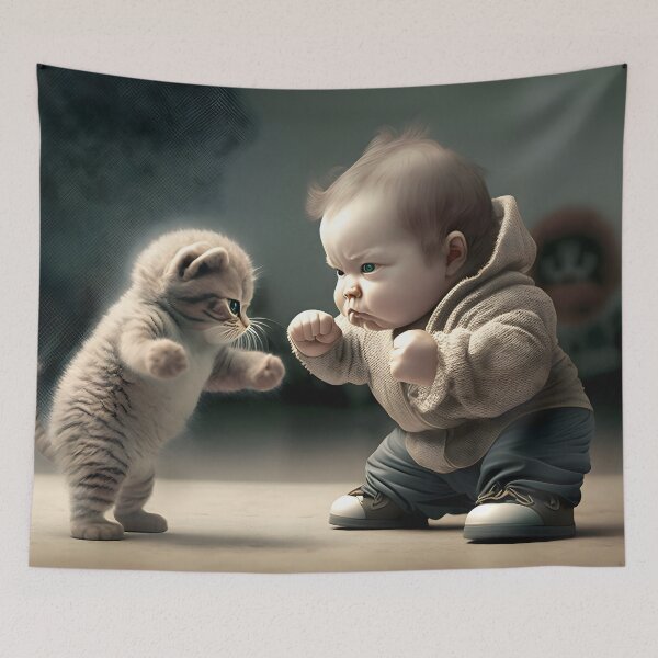 Item preview, Furry Friends: A Battle of Wits Between a Kitten and an Infant designed and sold by Digital-Dreamer.