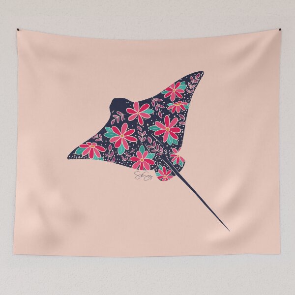 Item preview, Floral Stingray - Pink and Blue designed and sold by srsig designs.