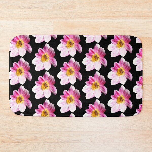 Item preview, Pattern - bee on flower - black background designed and sold by DrAgonPhotos.