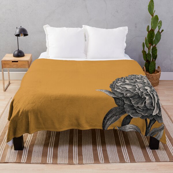Artikelvorschau, Große Pfingstrosen-Blumen-Vintage moderne botanische Blumenillustration auf Buttertoffee entworfen und verkauft von kierkegaard.