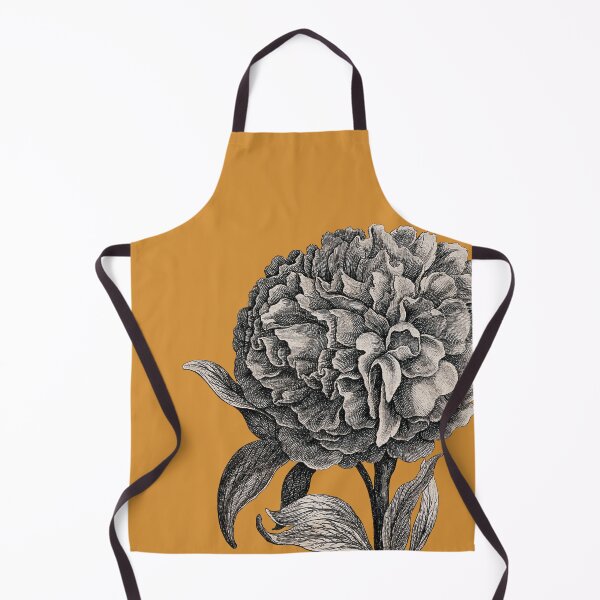 Item preview, Big Peony Flower Vintage Modern Botanical Floral Illustration on Butterscotch designed and sold by kierkegaard.