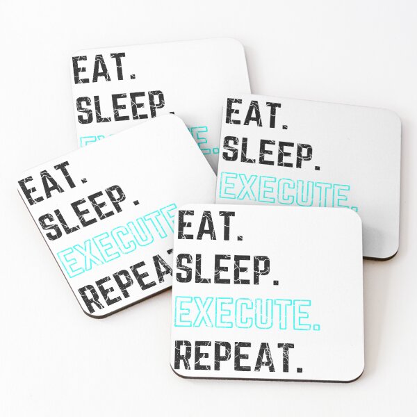 Item preview, Eat Sleep Execute Repeat blue distressed white background designed and sold by KingsManKind.