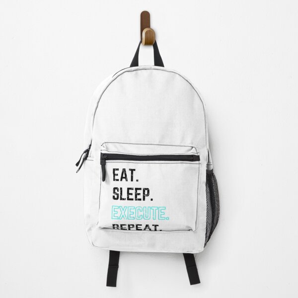 Item preview, Eat Sleep Execute Repeat blue distressed white background designed and sold by KingsManKind.