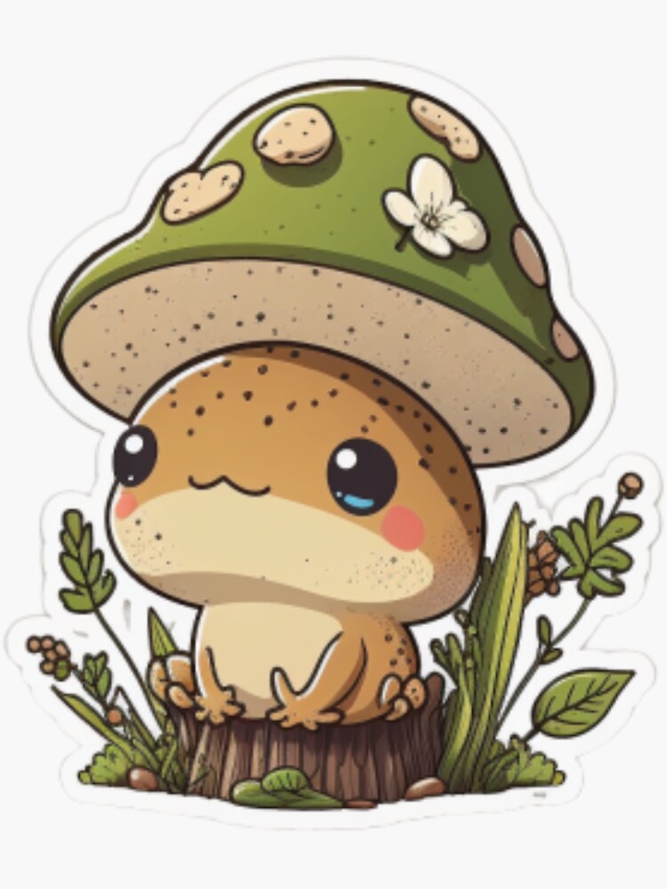 Premium Vector  Cute frog with fly agaric hat kawaii frog with
