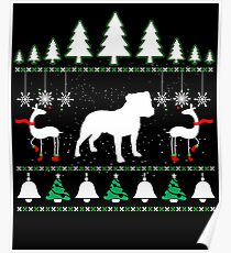 Staffordshire Bull Terrier Ugly Christmas T shirt. Poster