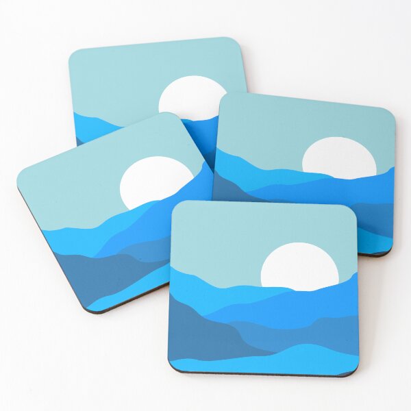 Item preview, blue minimalist landscape designed and sold by minilis.