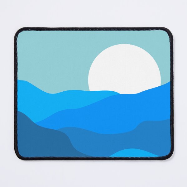 Item preview, blue minimalist landscape designed and sold by minilis.